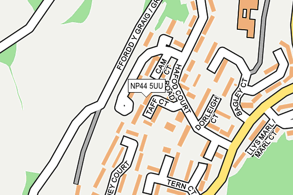 NP44 5UU map - OS OpenMap – Local (Ordnance Survey)