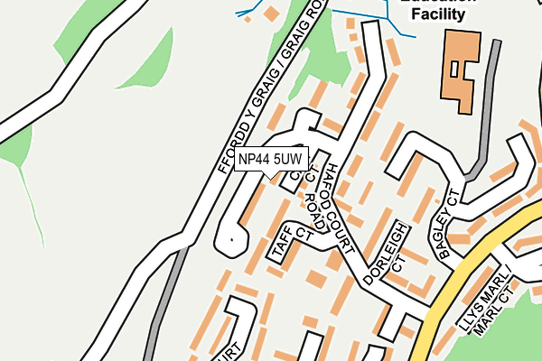 NP44 5UW map - OS OpenMap – Local (Ordnance Survey)
