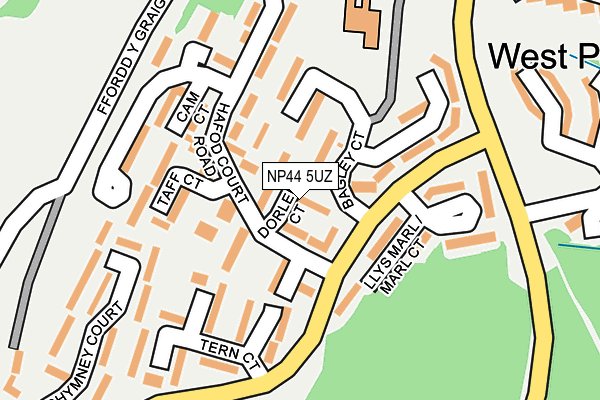 NP44 5UZ map - OS OpenMap – Local (Ordnance Survey)