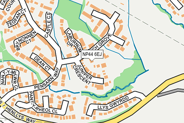NP44 6EJ map - OS OpenMap – Local (Ordnance Survey)