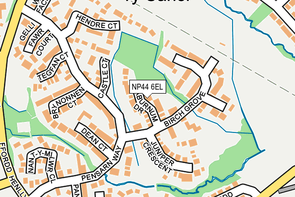 NP44 6EL map - OS OpenMap – Local (Ordnance Survey)