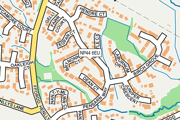 NP44 6EU map - OS OpenMap – Local (Ordnance Survey)