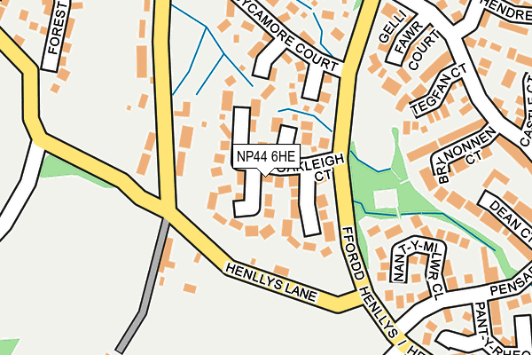 NP44 6HE map - OS OpenMap – Local (Ordnance Survey)