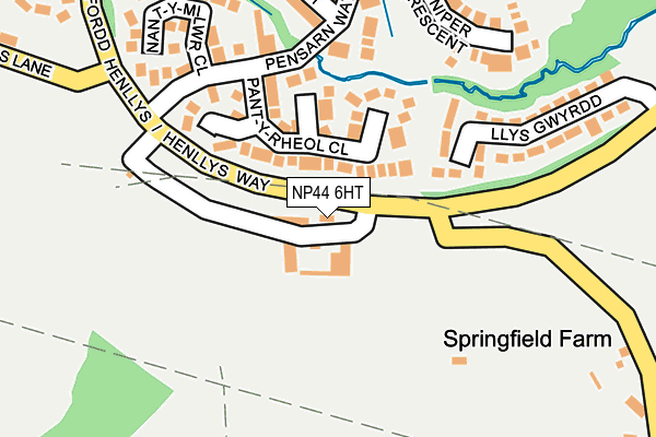 NP44 6HT map - OS OpenMap – Local (Ordnance Survey)