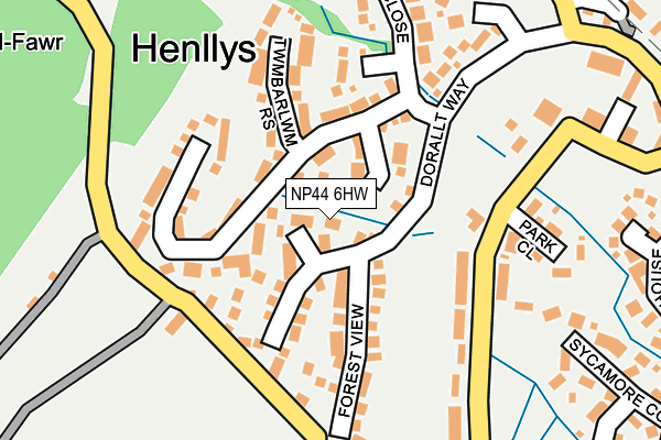 NP44 6HW map - OS OpenMap – Local (Ordnance Survey)