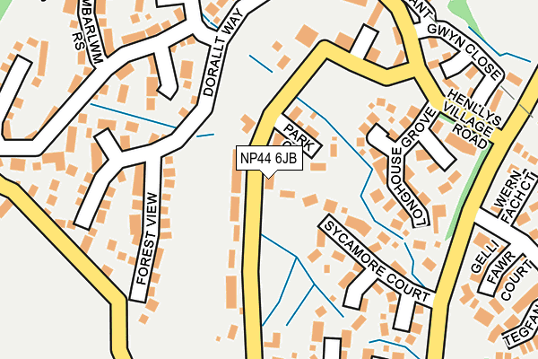 NP44 6JB map - OS OpenMap – Local (Ordnance Survey)