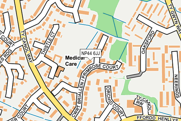NP44 6JJ map - OS OpenMap – Local (Ordnance Survey)