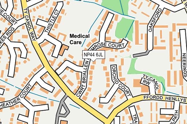 NP44 6JL map - OS OpenMap – Local (Ordnance Survey)