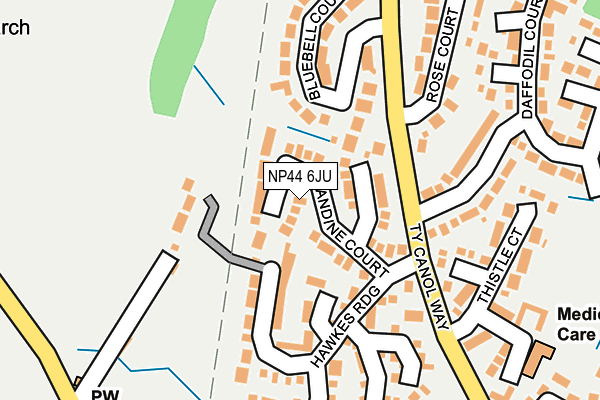 NP44 6JU map - OS OpenMap – Local (Ordnance Survey)