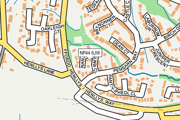 NP44 6JW map - OS OpenMap – Local (Ordnance Survey)