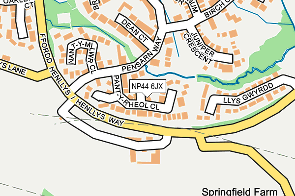 NP44 6JX map - OS OpenMap – Local (Ordnance Survey)