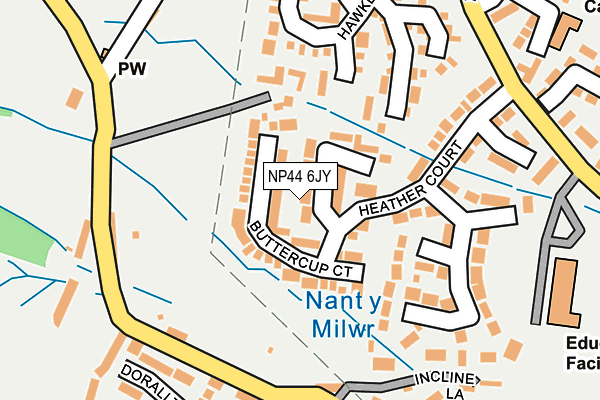 NP44 6JY map - OS OpenMap – Local (Ordnance Survey)