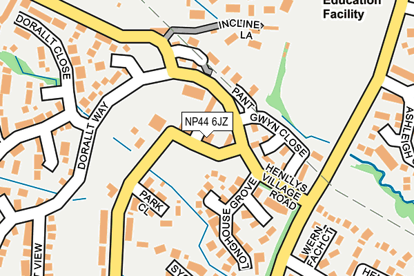 NP44 6JZ map - OS OpenMap – Local (Ordnance Survey)