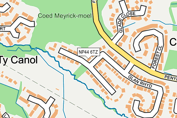 NP44 6TZ map - OS OpenMap – Local (Ordnance Survey)
