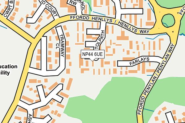 NP44 6UE map - OS OpenMap – Local (Ordnance Survey)