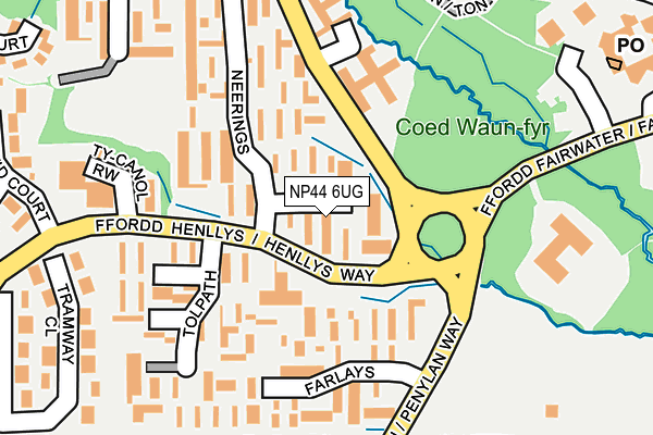 NP44 6UG map - OS OpenMap – Local (Ordnance Survey)