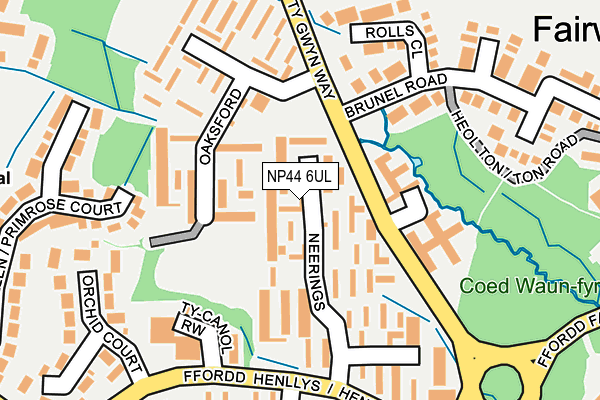 NP44 6UL map - OS OpenMap – Local (Ordnance Survey)
