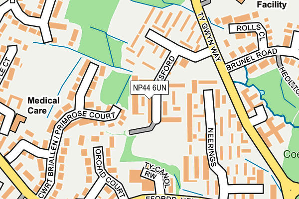 NP44 6UN map - OS OpenMap – Local (Ordnance Survey)