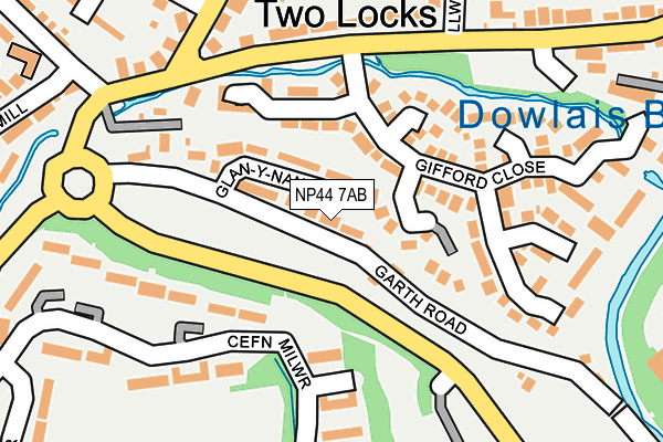 NP44 7AB map - OS OpenMap – Local (Ordnance Survey)