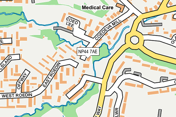 NP44 7AE map - OS OpenMap – Local (Ordnance Survey)