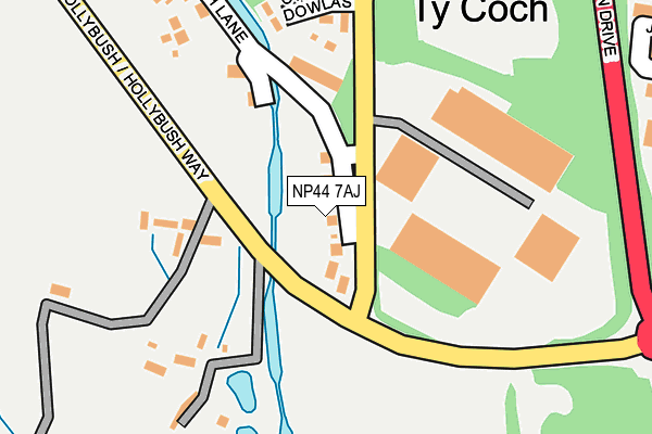 NP44 7AJ map - OS OpenMap – Local (Ordnance Survey)
