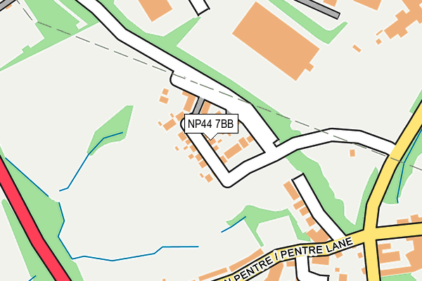 NP44 7BB map - OS OpenMap – Local (Ordnance Survey)