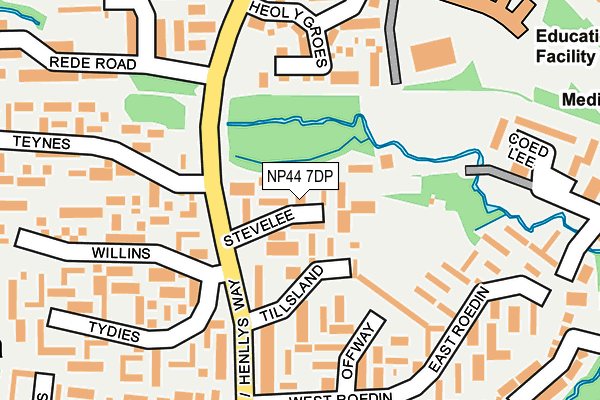 NP44 7DP map - OS OpenMap – Local (Ordnance Survey)