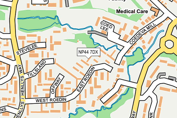 NP44 7DX map - OS OpenMap – Local (Ordnance Survey)