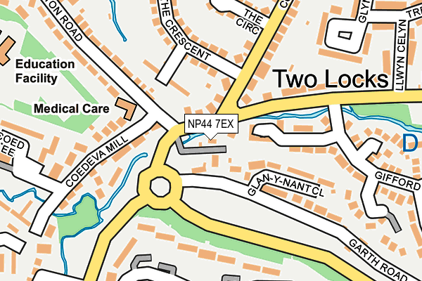 NP44 7EX map - OS OpenMap – Local (Ordnance Survey)