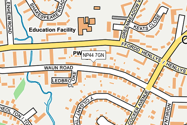 NP44 7GN map - OS OpenMap – Local (Ordnance Survey)