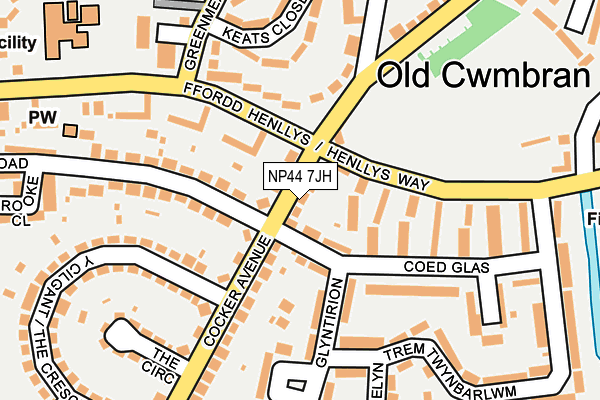 NP44 7JH map - OS OpenMap – Local (Ordnance Survey)
