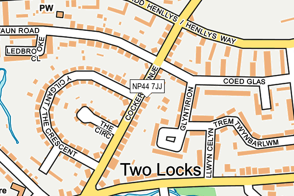 NP44 7JJ map - OS OpenMap – Local (Ordnance Survey)