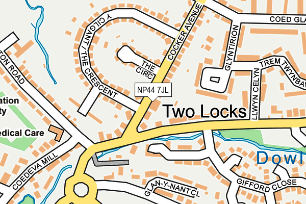 NP44 7JL map - OS OpenMap – Local (Ordnance Survey)