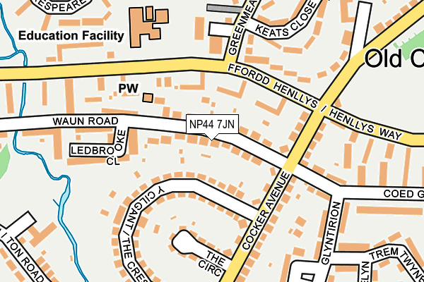 NP44 7JN map - OS OpenMap – Local (Ordnance Survey)