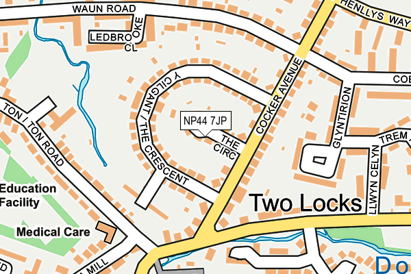 NP44 7JP map - OS OpenMap – Local (Ordnance Survey)