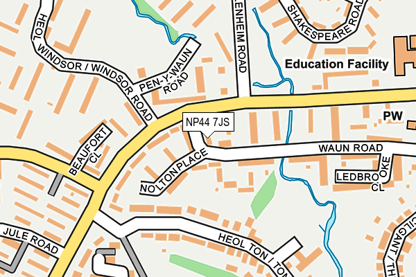 NP44 7JS map - OS OpenMap – Local (Ordnance Survey)