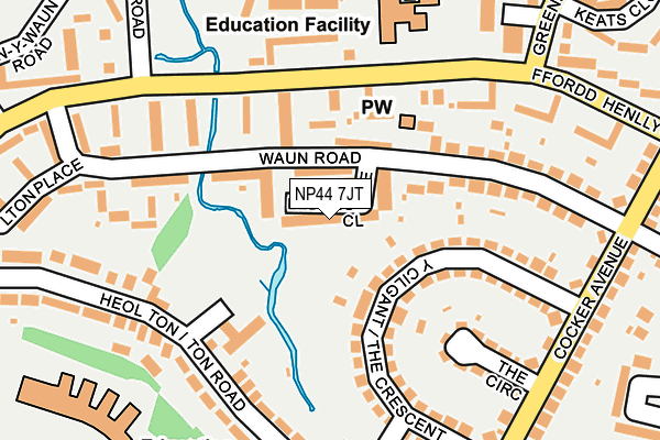 NP44 7JT map - OS OpenMap – Local (Ordnance Survey)