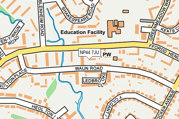 NP44 7JU map - OS OpenMap – Local (Ordnance Survey)