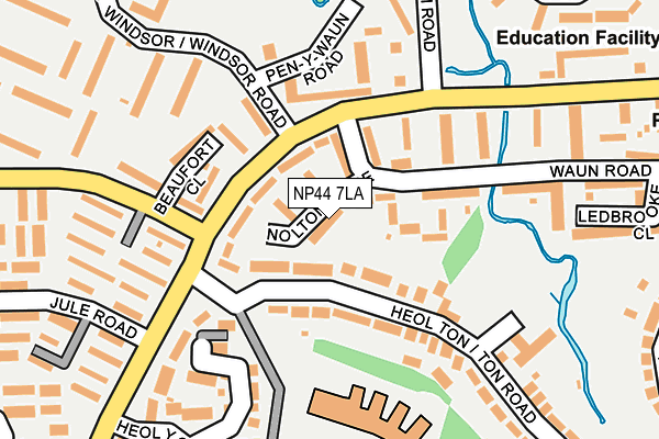 NP44 7LA map - OS OpenMap – Local (Ordnance Survey)