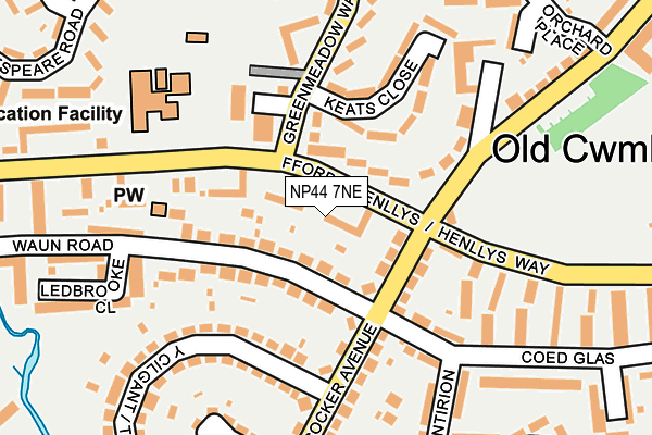 NP44 7NE map - OS OpenMap – Local (Ordnance Survey)