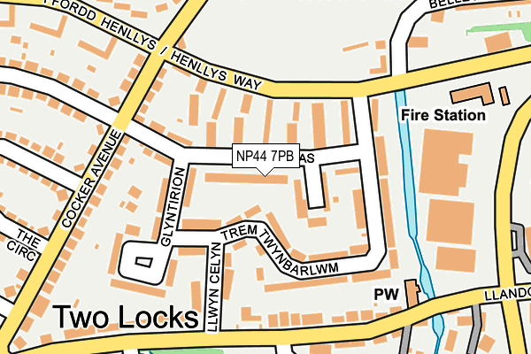 NP44 7PB map - OS OpenMap – Local (Ordnance Survey)