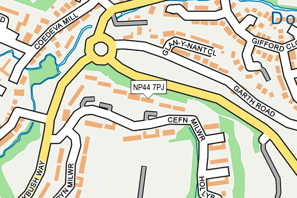 NP44 7PJ map - OS OpenMap – Local (Ordnance Survey)