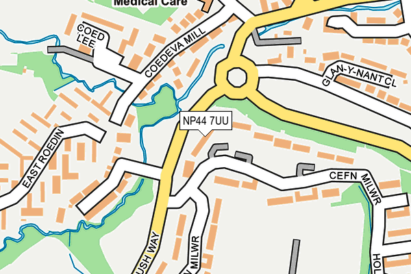 NP44 7UU map - OS OpenMap – Local (Ordnance Survey)