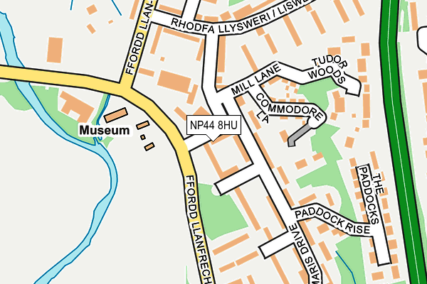 NP44 8HU map - OS OpenMap – Local (Ordnance Survey)