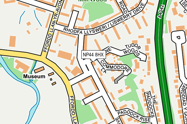 NP44 8HX map - OS OpenMap – Local (Ordnance Survey)