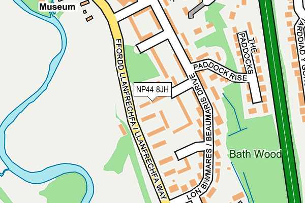 NP44 8JH map - OS OpenMap – Local (Ordnance Survey)