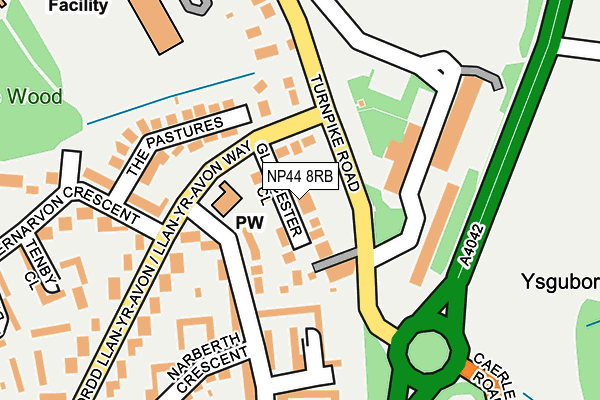 NP44 8RB map - OS OpenMap – Local (Ordnance Survey)