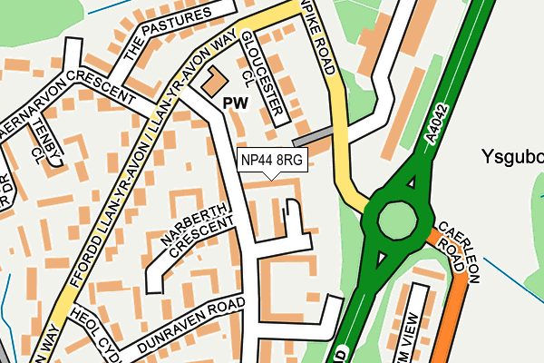 NP44 8RG map - OS OpenMap – Local (Ordnance Survey)