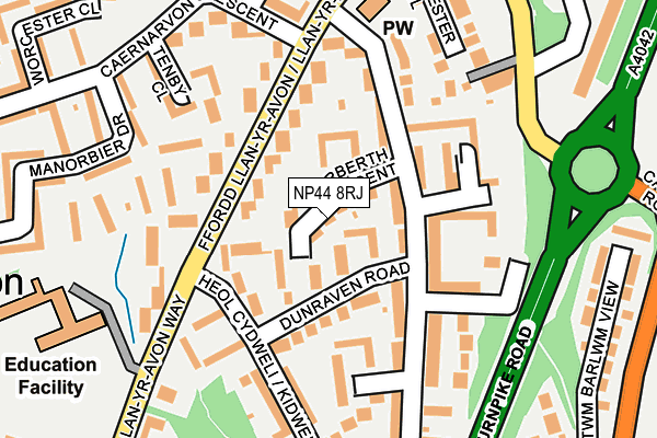 NP44 8RJ map - OS OpenMap – Local (Ordnance Survey)