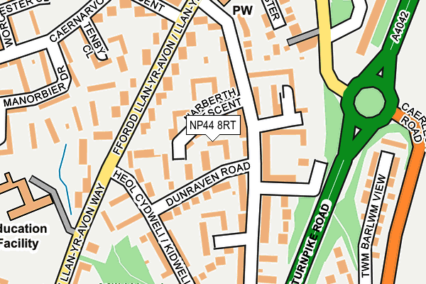 NP44 8RT map - OS OpenMap – Local (Ordnance Survey)